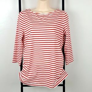 Hobbs London maternity strips top t-shirt 3/4 sleeve cotton blend size L